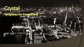  Presentation with new york night - PPT theme having york city midtown and hudson background and a wine colored foreground