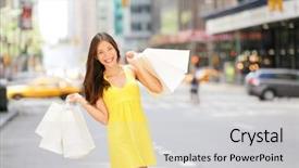  Presentation with taxi cabs new york city - Amazing PPT theme having york city street with yellow backdrop and a light gray colored foreground