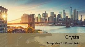  Presentation with brooklyn - Audience pleasing slides consisting of york manhattan with brooklyn bridge backdrop and a coral colored foreground