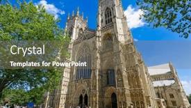  Presentation with gothic cathedral - Presentation theme enhanced with york-minister-the-largest-gothic background and a violet colored foreground