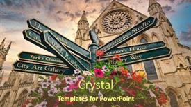  Presentation with sunset - PPT theme consisting of york-minster-and-a-sign background and a tawny brown colored foreground