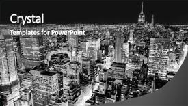  Presentation with harlem new york - Theme having york skyline in the night background and a dark gray colored foreground