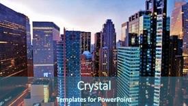  Presentation with times square - Beautiful PPT theme featuring york skyscrapers above times square backdrop and a ocean colored foreground