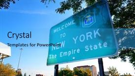  Presentation with boarder - Theme consisting of york state from niagara fall background and a cyan colored foreground