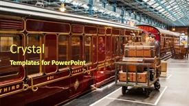  Presentation with train railway - Beautiful PPT theme featuring york-uk-august-12-2019 backdrop and a tawny brown colored foreground