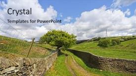  Presentation with yorkshire moor - Audience pleasing theme consisting of yorkshire dales backdrop and a  colored foreground