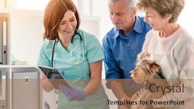  Presentation with senior couple - Slide deck enhanced with yorkshire-terrier-with-couple background and a coral colored foreground