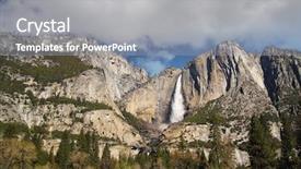  Presentation with movement - Presentation theme consisting of yosemite falls at yosemite national background and a  colored foreground