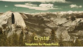  Presentation with yosemite - Theme having yosemite-mountain-ridge-with-waterfall background and a tawny brown colored foreground