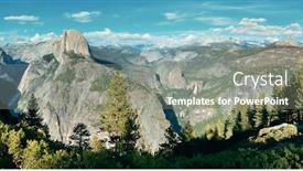  Presentation with yosemite - Audience pleasing slide deck consisting of yosemite-mountain-ridge-with-waterfall backdrop and a gray colored foreground
