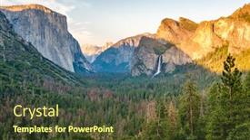  Presentation with yosemite - PPT layouts featuring yosemite national park valley summer background and a tawny brown colored foreground
