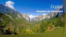  Presentation with yosemite - Theme having yosemite national park valley summer landscape from tunnel view california usa background and a teal colored foreground