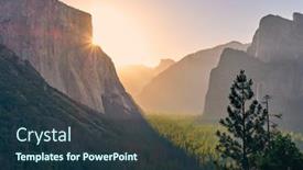  Presentation with yosemite - Slide set with yosemite national park valley background and a tawny brown colored foreground