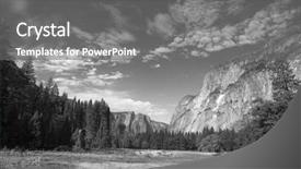  Presentation with earth rising sun illustration - Beautiful presentation theme featuring yosemite valley as the sun backdrop and a  colored foreground