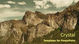  Presentation with yosemite - Beautiful slide deck featuring yosemite valley with mountains and waterfalls in day backdrop and a tawny brown colored foreground