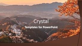  Presentation with season - Theme consisting of yoshinoyama-nara-japan-in-spring background and a gray colored foreground