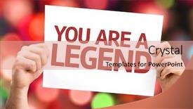  Presentation with colorful fancy carp fish koi - Beautiful theme featuring you are a legend card backdrop and a coral colored foreground