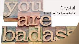  Presentation with color blocks - Slides with you-are-badass-isolated-word background and a light gray colored foreground
