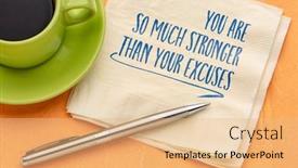  Presentation with personal development - Presentation consisting of you-are-so-much-stronger background and a coral colored foreground