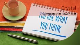  Presentation with inspirational abstract - Colorful presentation design enhanced with you-are-what-you-think backdrop and a red colored foreground