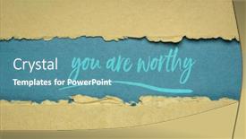  Presentation with self development - Presentation design with you-are-worthy-inspirational-note background and a teal colored foreground