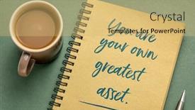  Presentation with personal development - Presentation theme featuring you-are-your-own-greatest background and a yellow colored foreground