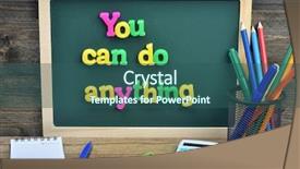  Presentation with school board - Slides featuring you can do anything word background and a ocean colored foreground