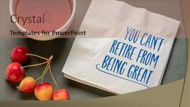  Presentation with inspirational - Presentation theme consisting of you-can-not-retire background and a coral colored foreground