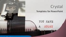  Presentation with story - Presentation theme featuring you-have-a-story-phrase background and a light gray colored foreground