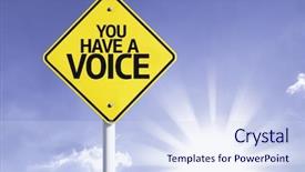  Presentation with voice customer - Cool new presentation theme with you have a voice road backdrop and a sky blue colored foreground