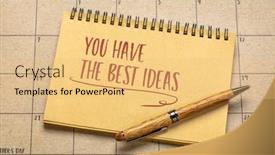  Presentation with ideas - PPT theme enhanced with you-have-the-best-ideas background and a yellow colored foreground