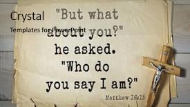  Presentation with bible verses - Slide deck enhanced with you he asked who background and a mint green colored foreground