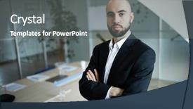  Presentation with simples professional - Beautiful PPT theme featuring you in office or boardroom backdrop and a  colored foreground