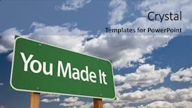  Presentation with rainbow over road - Slides featuring you made it green road background and a teal colored foreground