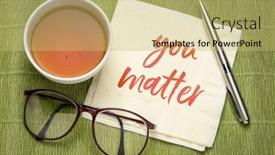  Presentation with matter - Cool new slide set with you-matter-inspirational-note-handwriting backdrop and a yellow colored foreground