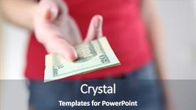  Presentation with helping others two hands woman - Theme enhanced with you money 20 usd bill background and a ocean colored foreground