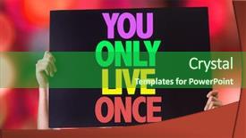  Presentation with live - Beautiful slide set featuring you only live once card backdrop and a forest green colored foreground