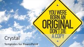  Presentation with leader - PPT layouts having you were born an original background and a light blue colored foreground