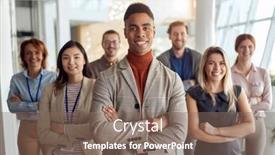  Presentation with businessman standing on mountain top - Cool new presentation design with youjng-afro-american-businessman-standing backdrop and a violet colored foreground