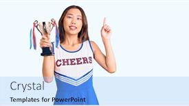  Presentation with asian - PPT theme having youn-beautiful-asian-girl-wearing background and a light blue colored foreground