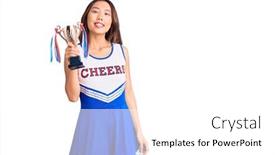  Presentation with champion - Audience pleasing presentation design consisting of youn-beautiful-asian-girl-wearing backdrop and a white colored foreground