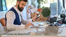  Presentation with accountant - Amazing theme having young-accountant-working-with-calculator backdrop and a coral colored foreground