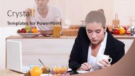  Presentation with breakfast - Audience pleasing PPT layouts consisting of young active couple having breakfast backdrop and a lemonade colored foreground