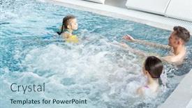  Presentation with water moving - Beautiful PPT theme featuring young-active-couple backdrop and a light blue colored foreground