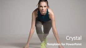  Presentation with an active nerve cell - PPT theme featuring young active sprinter woman dressed background and a gray colored foreground