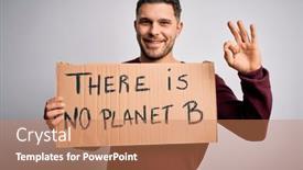  Presentation with protest - PPT theme with young-activist-man-holding-protest background and a coral colored foreground