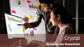  Presentation with late - Beautiful presentation featuring young-adult-asian-businessman-dicuss backdrop and a tawny brown colored foreground