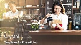  Presentation with food industry - Presentation theme enhanced with young-adult-asian-female-woman background and a tawny brown colored foreground