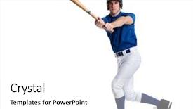  Presentation with baseball player - Presentation enhanced with young adult baseball player studio background and a white colored foreground