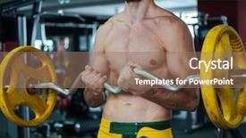  Presentation with weight lifting - Slide deck consisting of young adult bodybuilder or mma background and a coral colored foreground